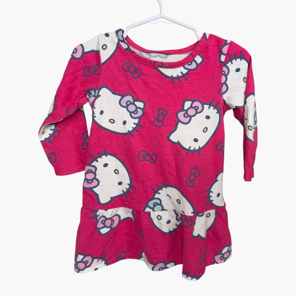 Hello Kitty by Sanrio Toddler Dress 12M Pink Allover Print Kawaii